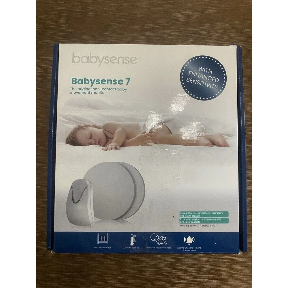 BabySense 7 Movement Baby Monitor - White (BSN-BS7) - New Open Box